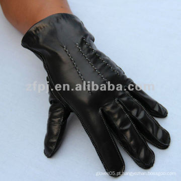 Homens Moda Preto Genuine Lambskin Motorcycle Driving Leather Glove